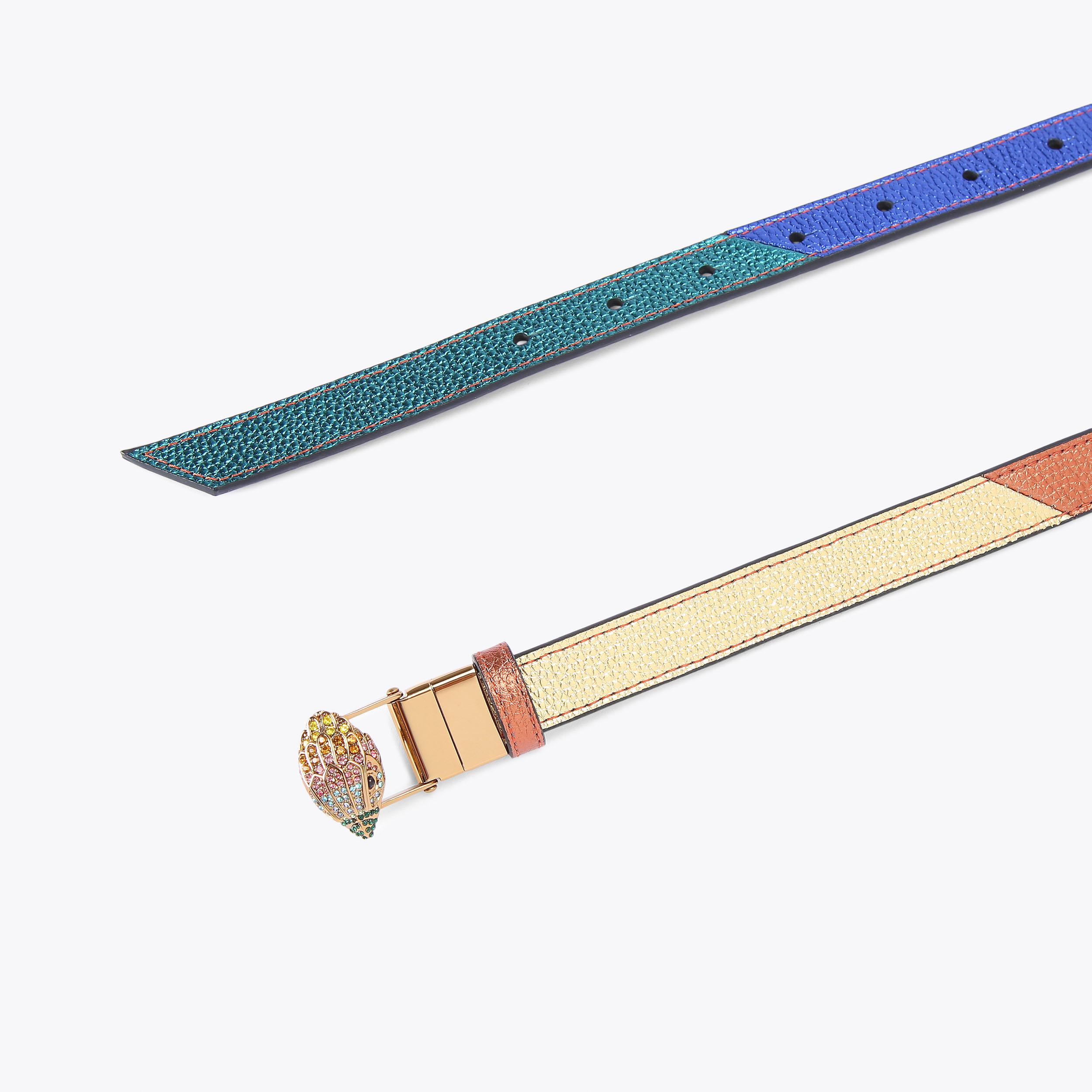 KURT GEIGER LONDON Leather Reversible Feather Edge Belt With Eagle Jewel Buckle REVERSIBLE 20 EAGLE BELT Reversible Eagle Belt by KURT  main image 2
