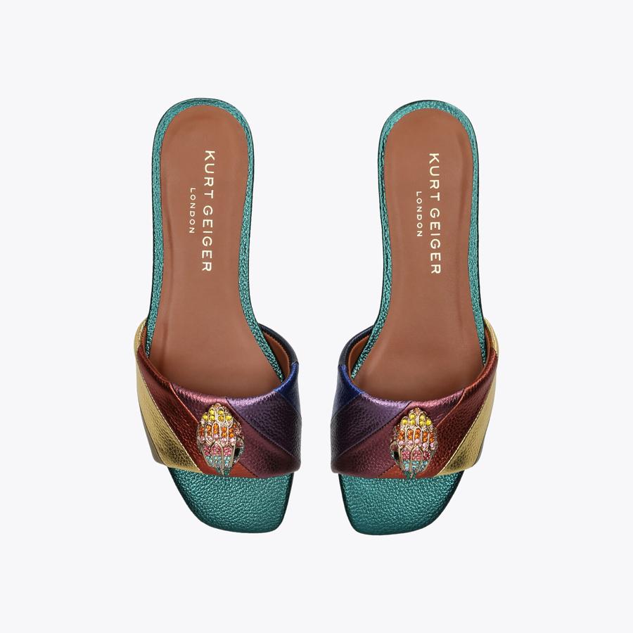 KENSINGTON FLAT SANDAL Rainbow Stripe Slip On Sandal by KURT KENSINGTON FLAT SANDAL Rainbow Stripe Slip On Sandal by KURT
