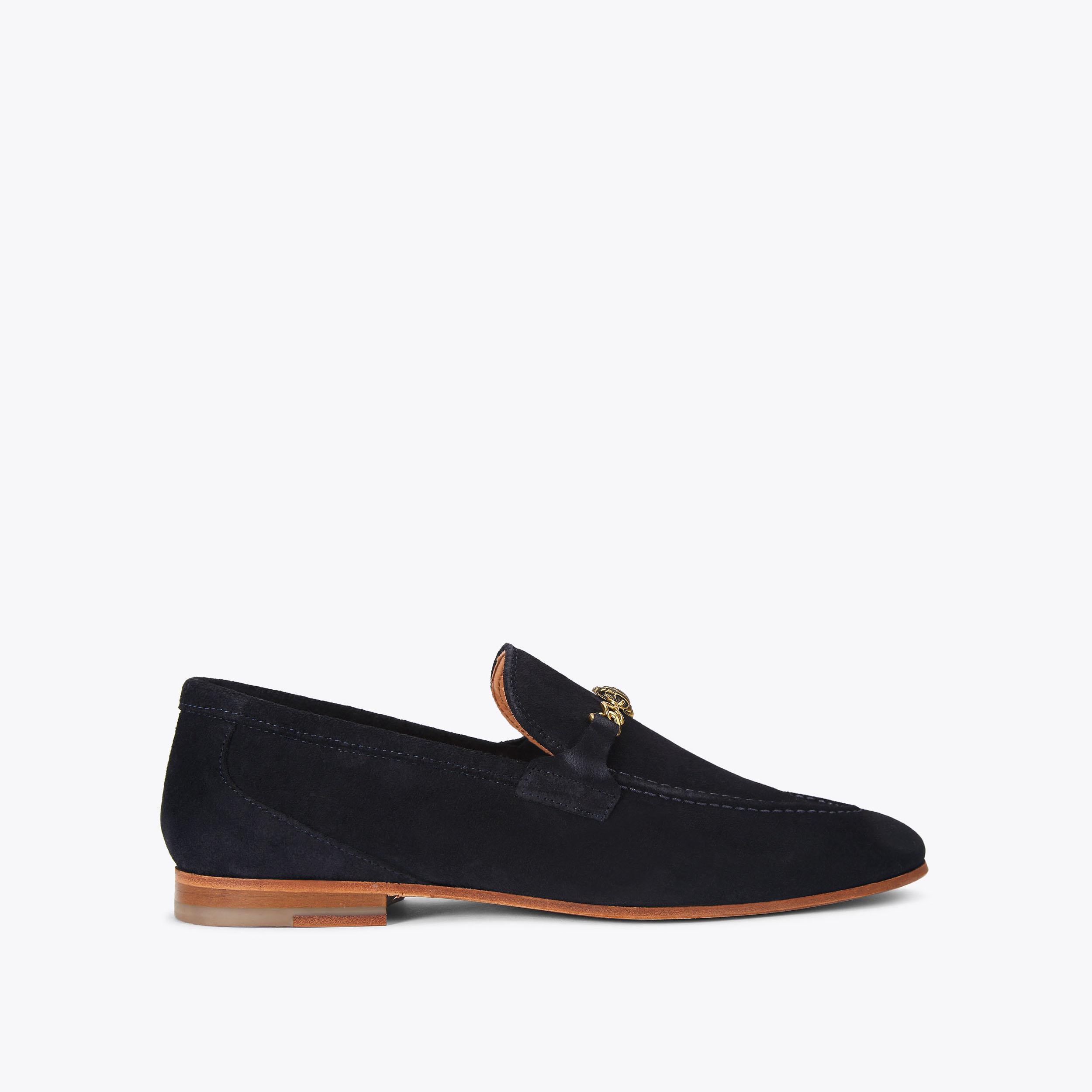 Alistair Navy Suede Loafers - Men