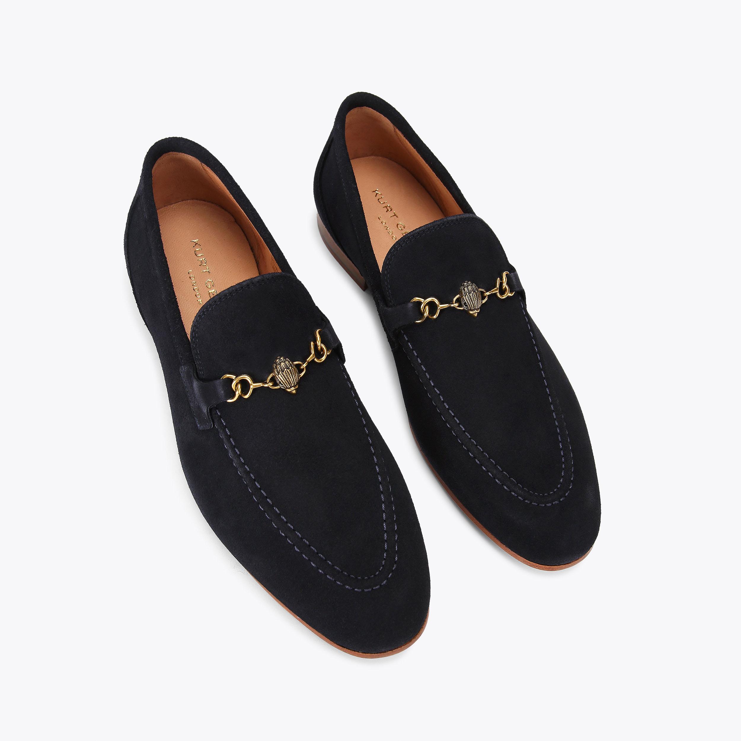 Alistair Navy Suede Loafers - Men display picture 1