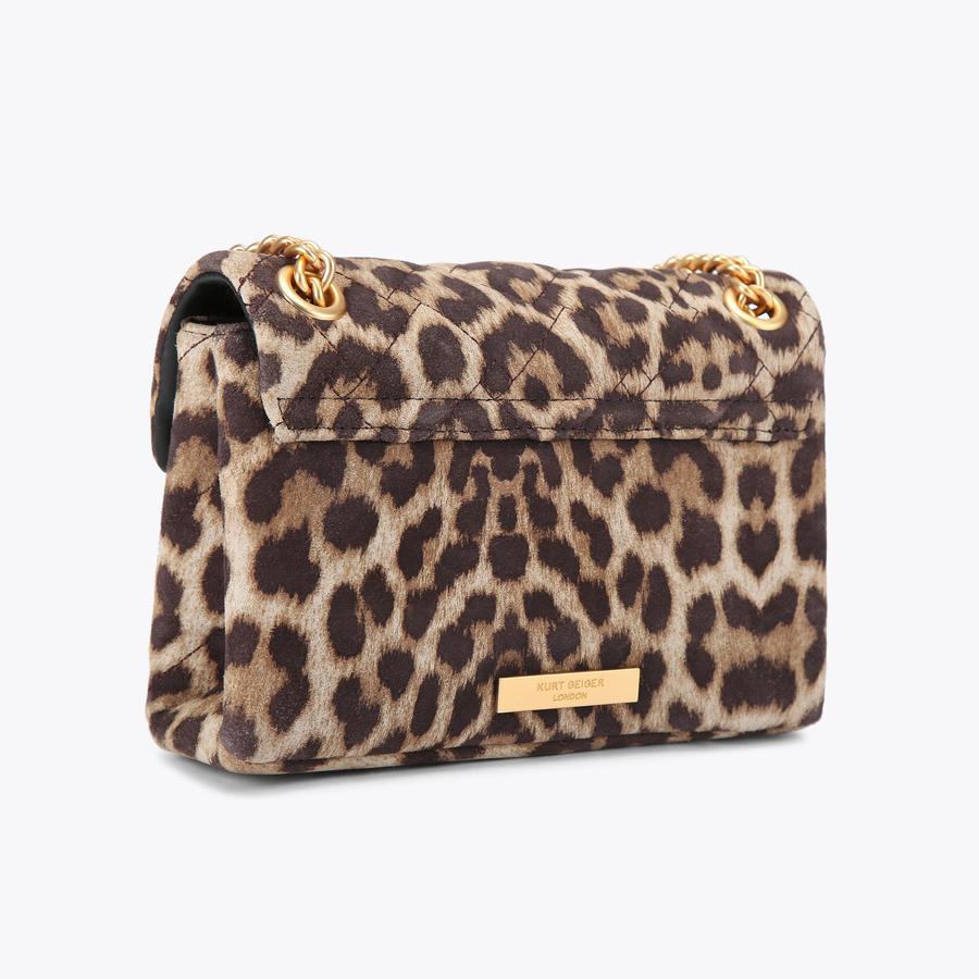 ザンケッティ LEOPERDE BAG MINI LEATHER MINI KENSINGTON Leopard Printed Mini Cross Body Bag by