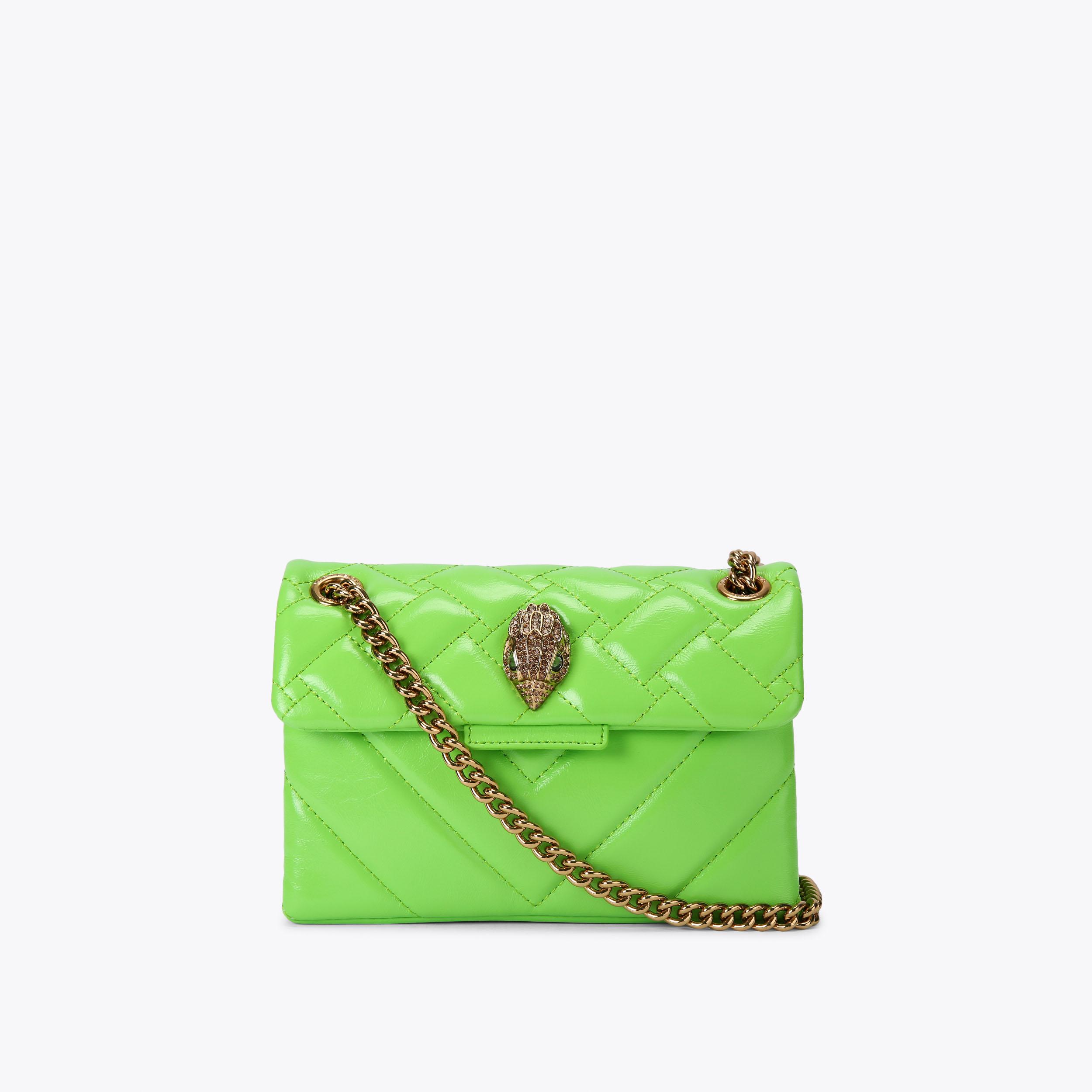 LEATHER MINI KENSINGTON Lime Green Cross Body Purse by KURT GEIGER LONDON