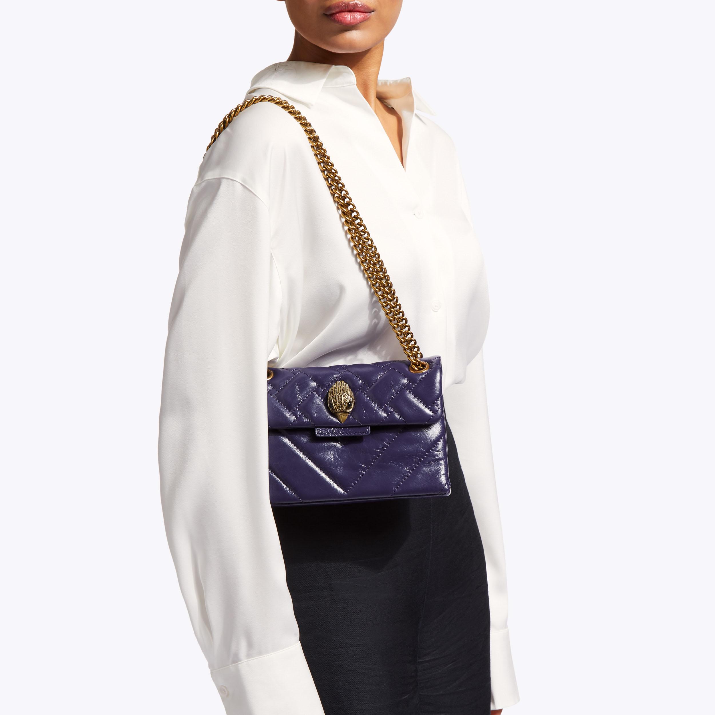LEATHER MINI KENSINGTON Purple Leather Cross Body by KURT
