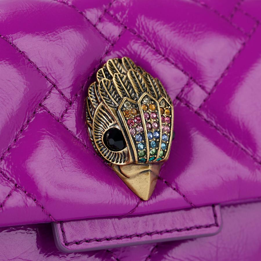 Borsa A Tracolla Kurt Geiger Kensington Mini &ndash; Pelle Lilla Con Dettagli Farfalla E Catena Oro