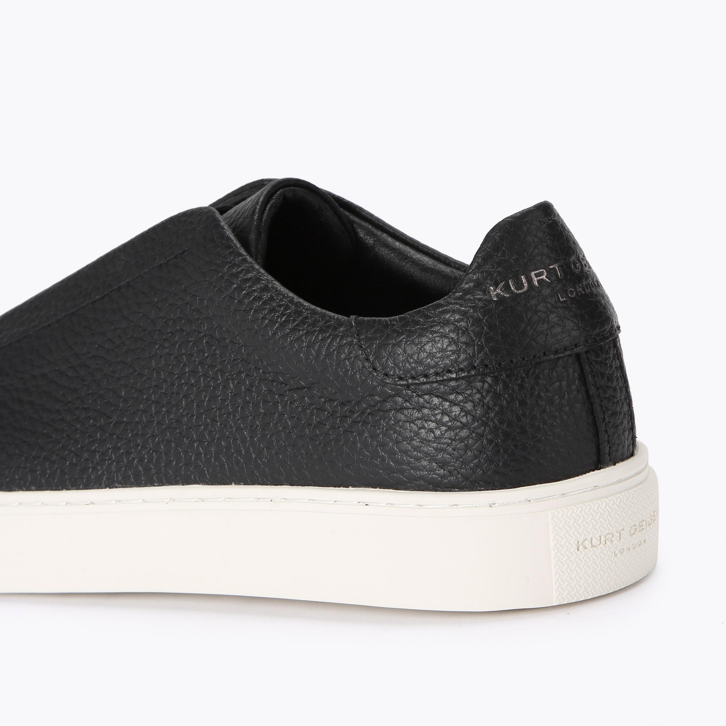 LENNON SLIP ON Black Leather Slip On Sneakers by KURT GEIGER LONDON