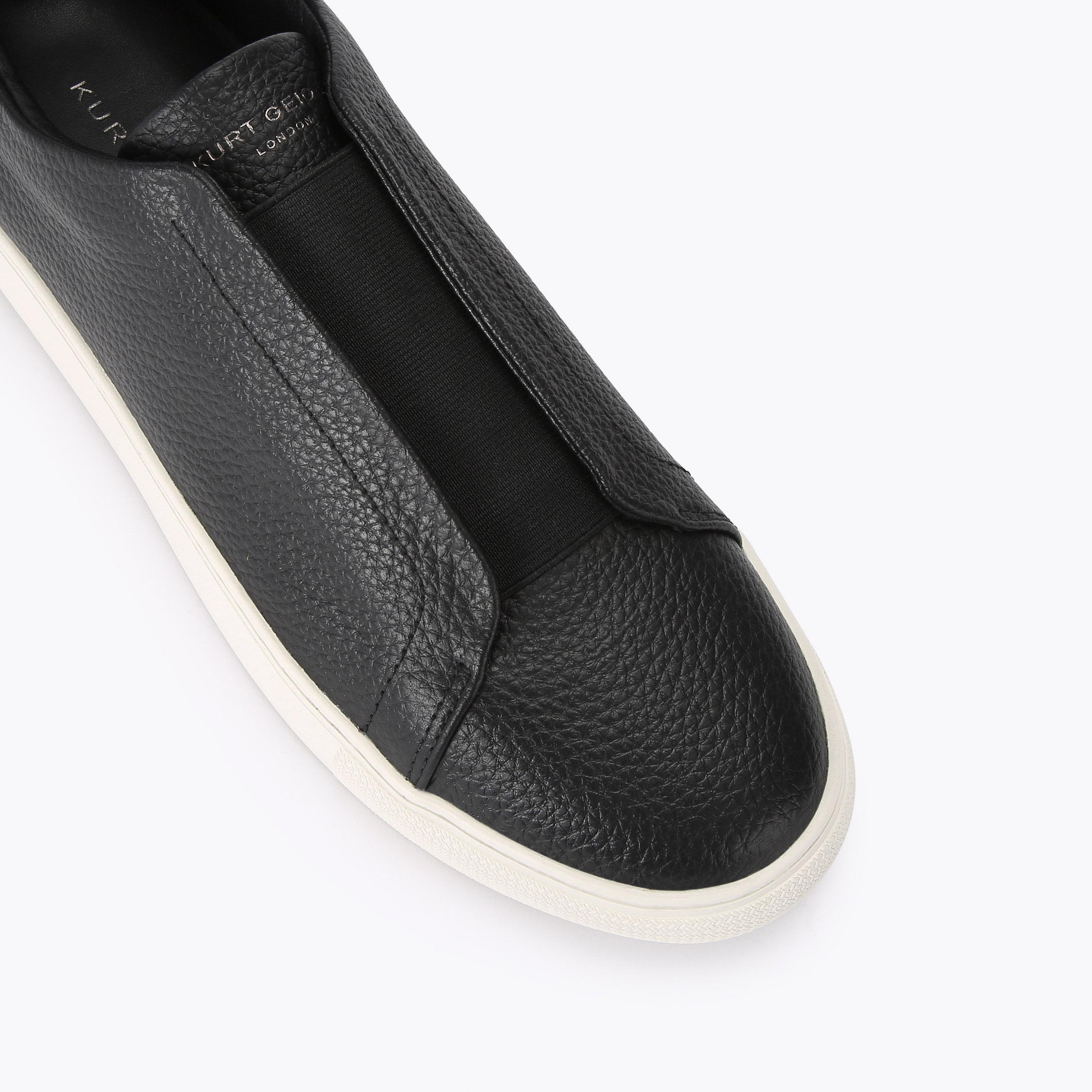 LENNON SLIP ON Black Leather Slip On Sneakers by KURT GEIGER LONDON