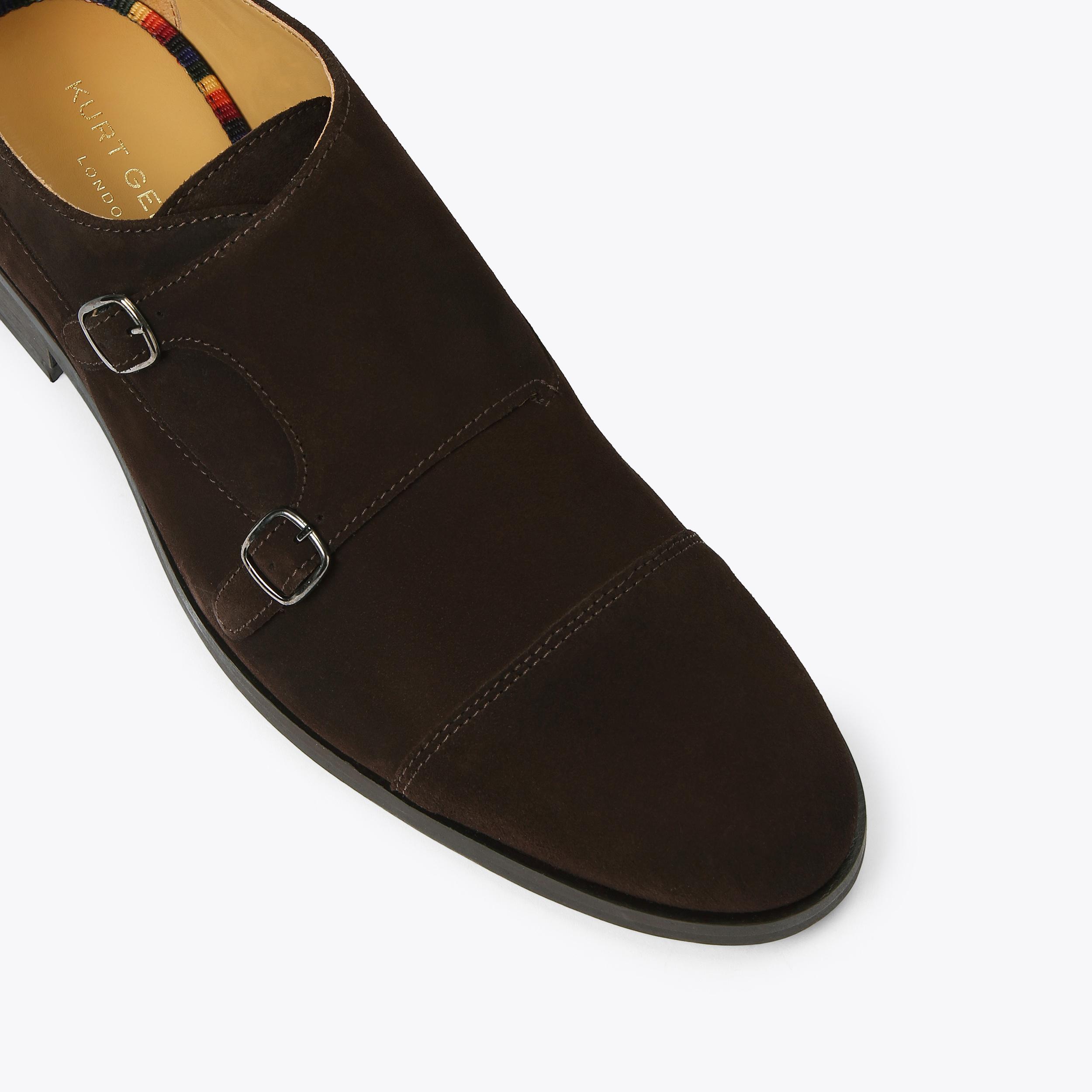 HUNTER MONK Brown Suede Monk Formal Shoes by KURT GEIGER LONDON