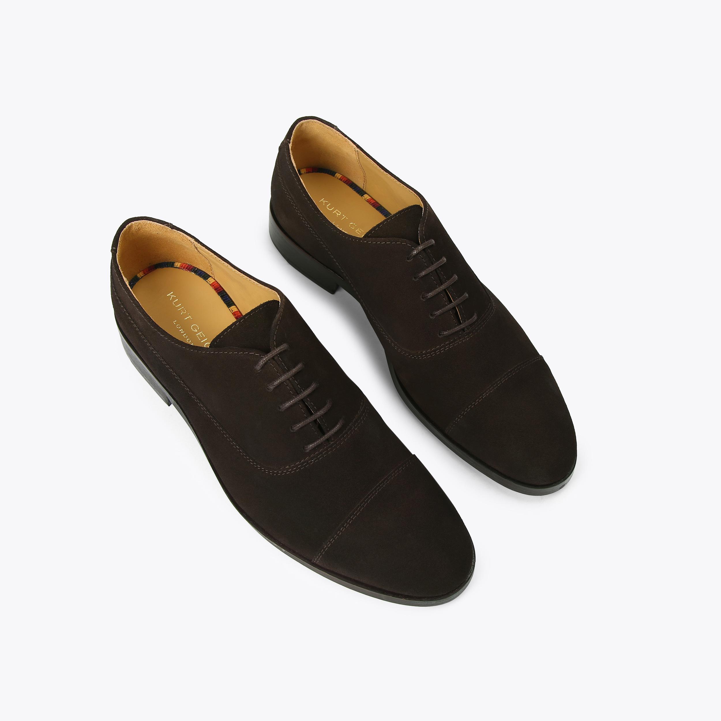 Hunter Oxford Dark Brown Suede Dress Shoes | Kurt Geiger