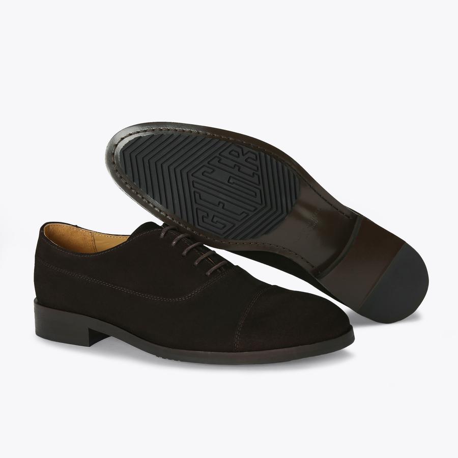celebs in black lace dresses Buckle Shoe in Black Suede