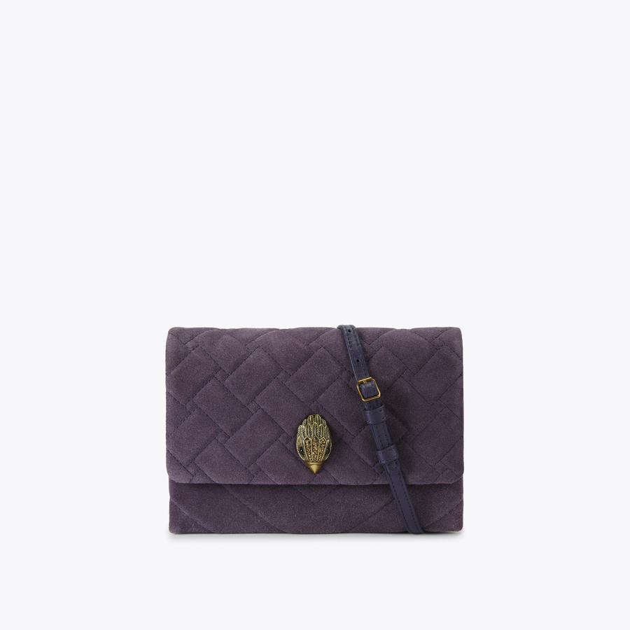 KENSINGTON DUET Purple Suede Cross Body Bag by KURT GEIGER LONDON