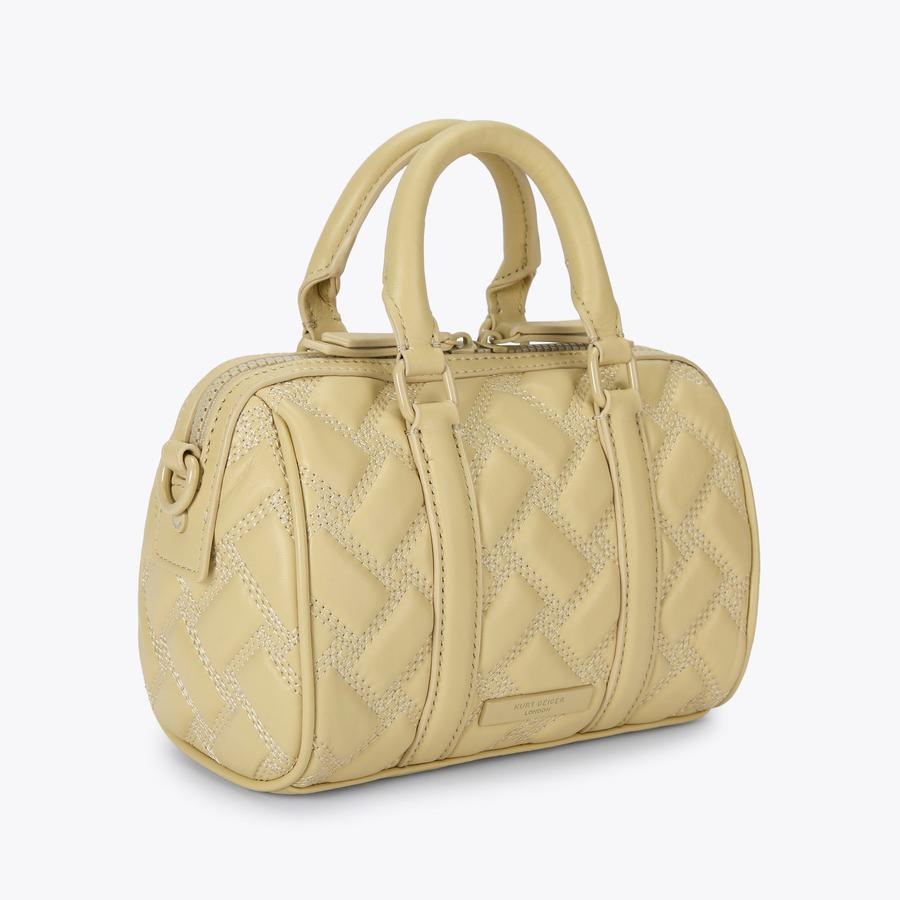 KENSINGTON SM BOSTON DR Cream Drench Bowling Purse by KURT GEIGER