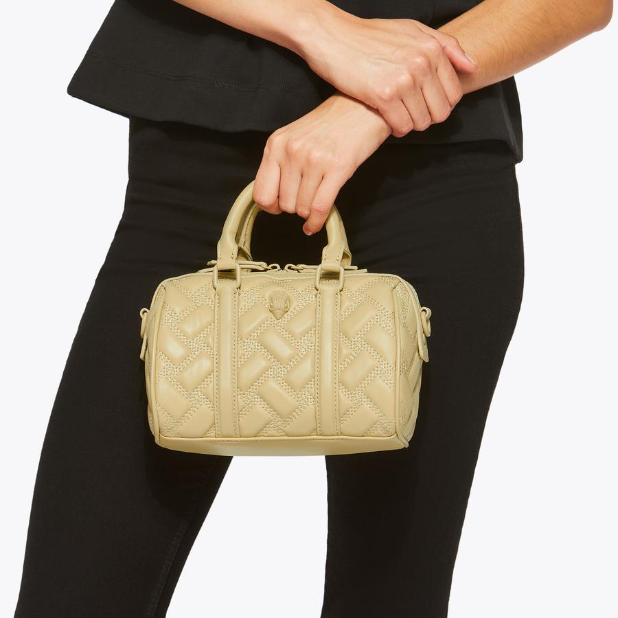 KENSINGTON SM BOSTON DR Cream Drench Bowling Purse by KURT GEIGER