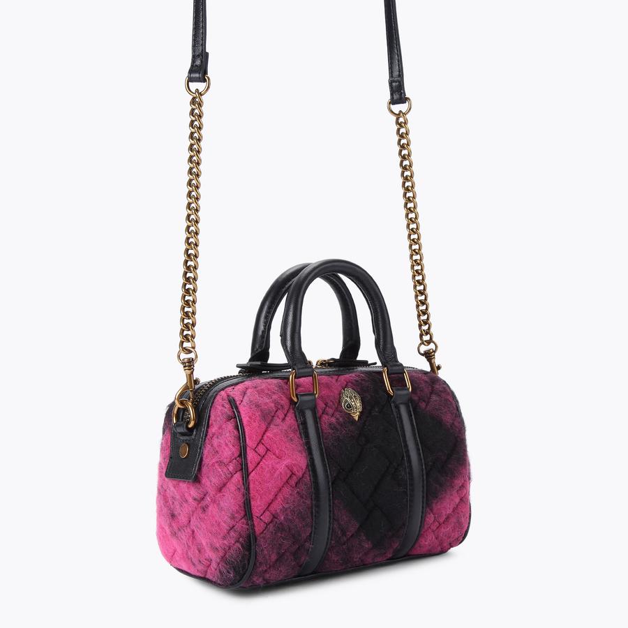 KENSINGTON SM BOSTON Fuchsia Tweed Bowling Bag by KURT GEIGER LONDON