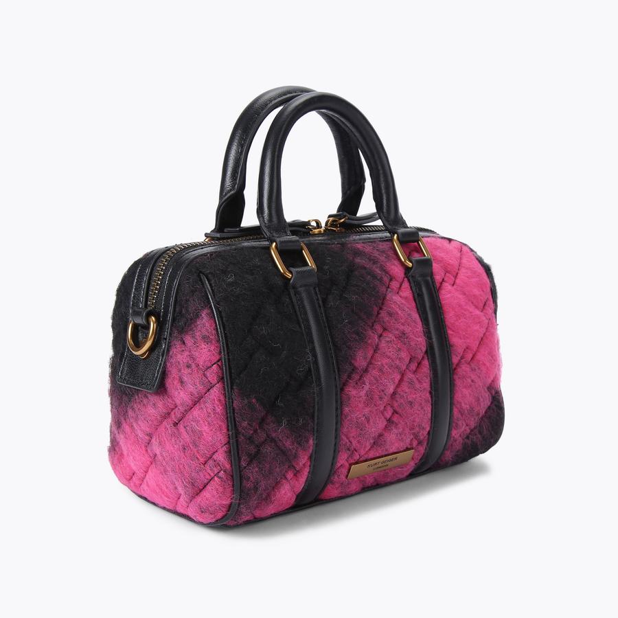 KENSINGTON SM BOSTON Fuchsia Tweed Bowling Bag by KURT GEIGER LONDON