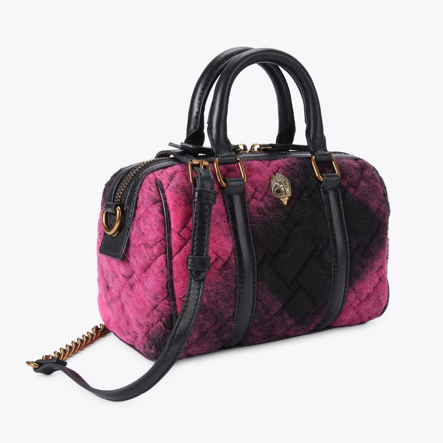 KENSINGTON SM BOSTON Fuchsia Tweed Bowling Bag by KURT GEIGER LONDON