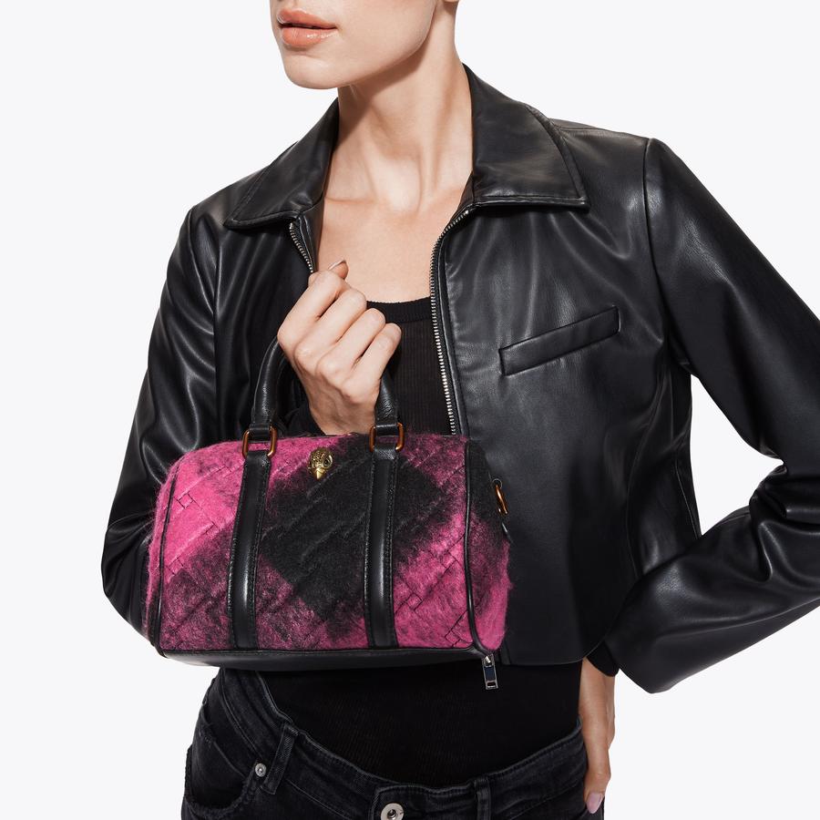 KENSINGTON SM BOSTON Fuchsia Tweed Bowling Bag by KURT GEIGER LONDON