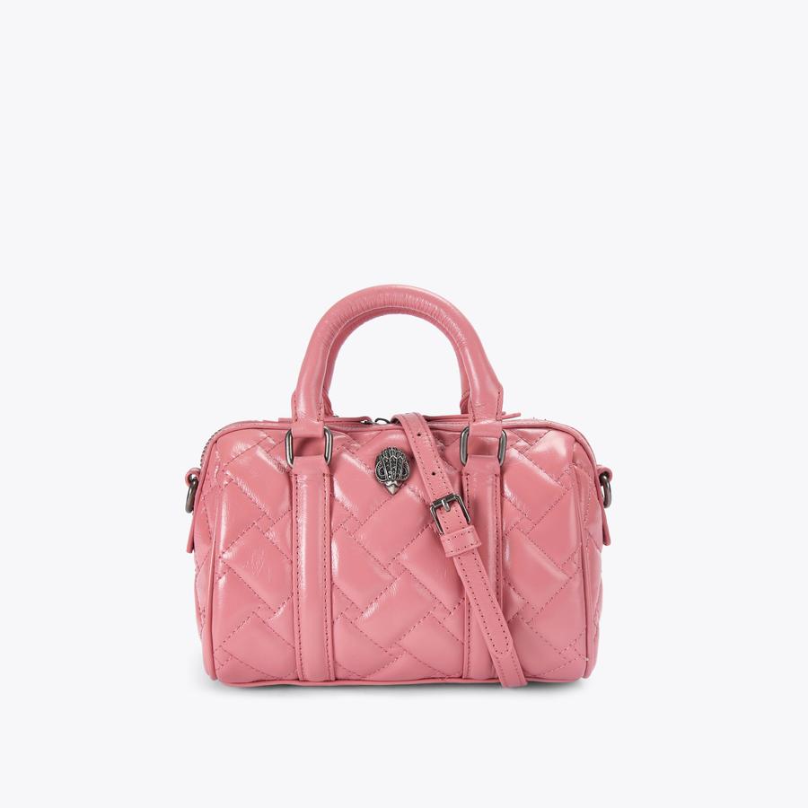 KENSINGTON SM BOSTON Pink Leather Bowling Bag by KURT GEIGER LONDON