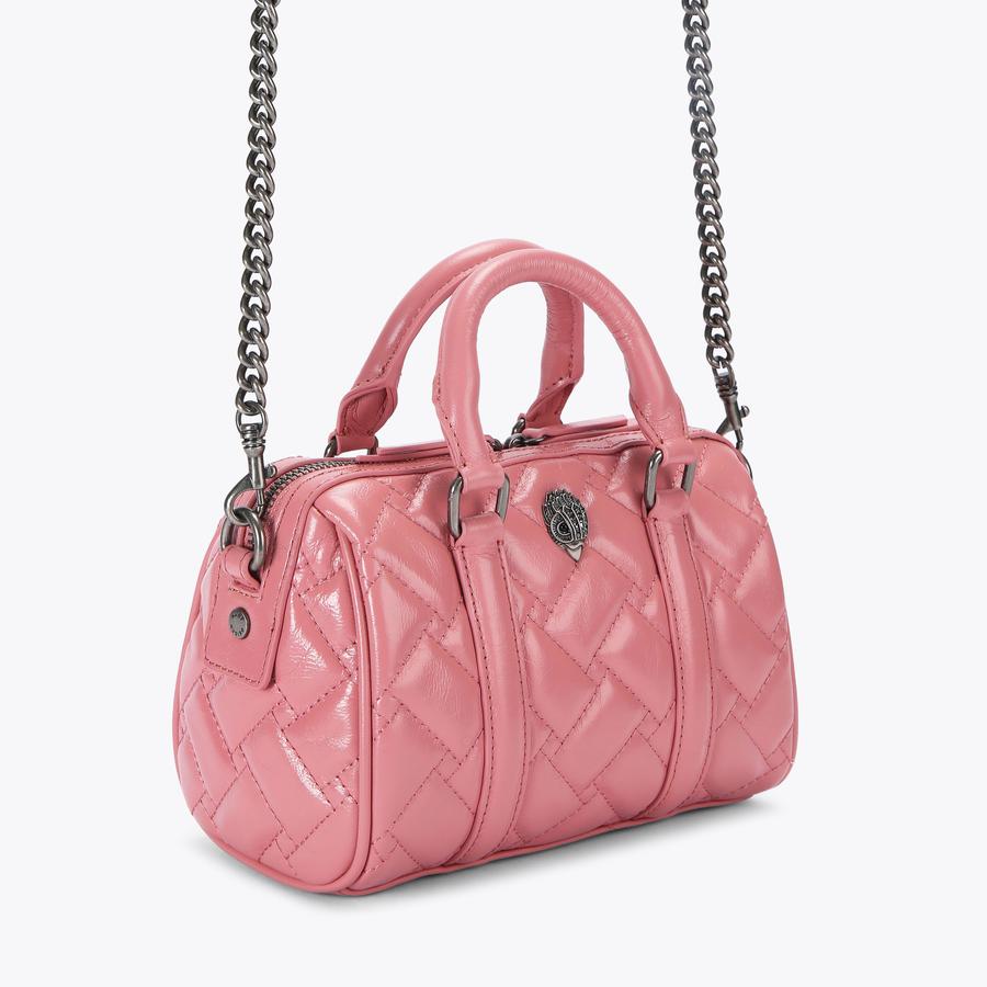 KENSINGTON SM BOSTON Pink Leather Bowling Bag by KURT GEIGER LONDON