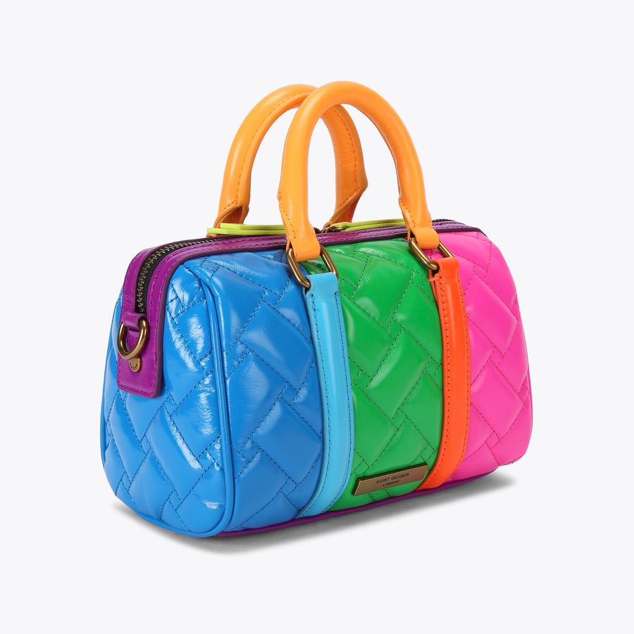 KENSINGTON SM BOSTON Neon Rainbow Bowling Purse by KURT GEIGER LONDON