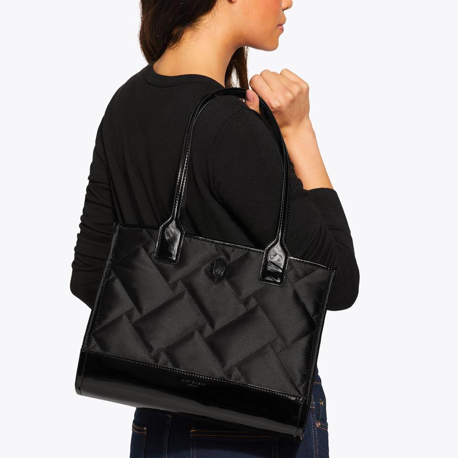 RECYCLED SQ SM SHOPPER DR Black Drench Shopper Tote by KURT GEIGER LONDON
