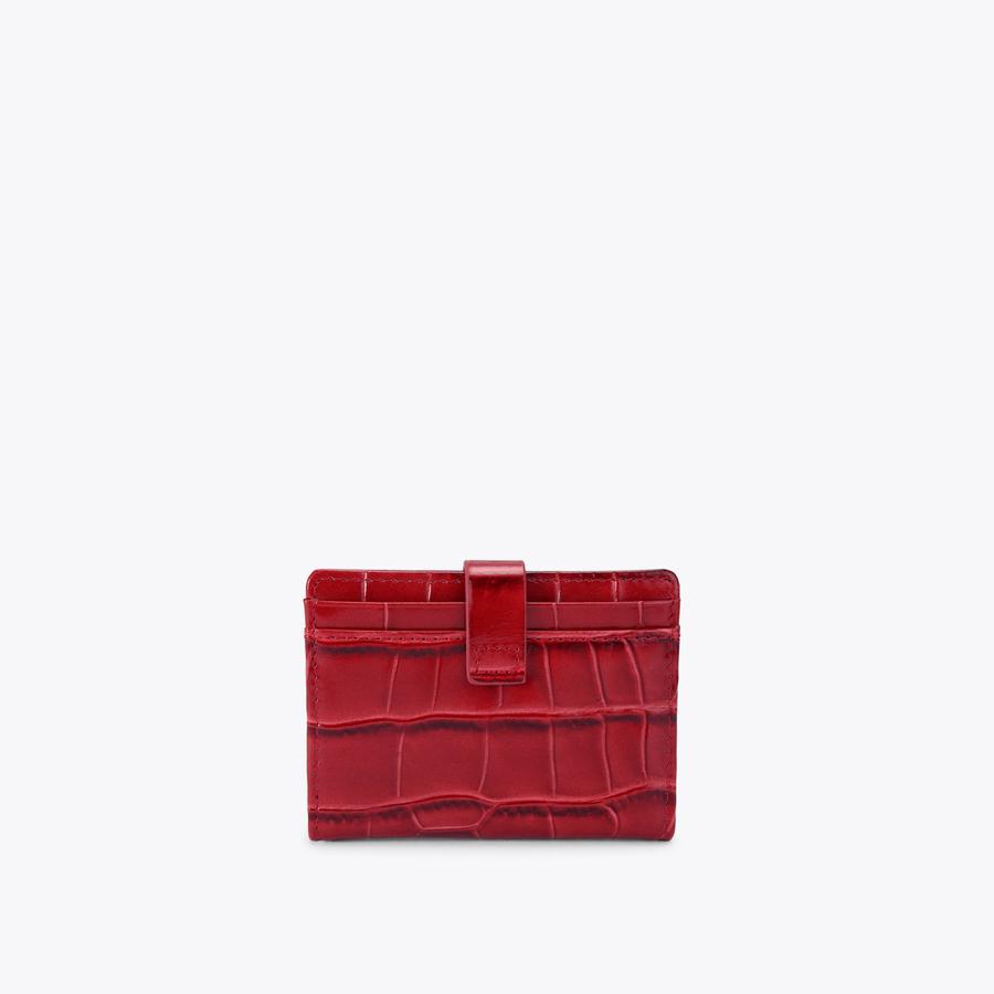 MINI チリレッド ハードシェルキャリーカート Red Croc Card Wallet | Kensington Women's Wallet | Kurt Geiger