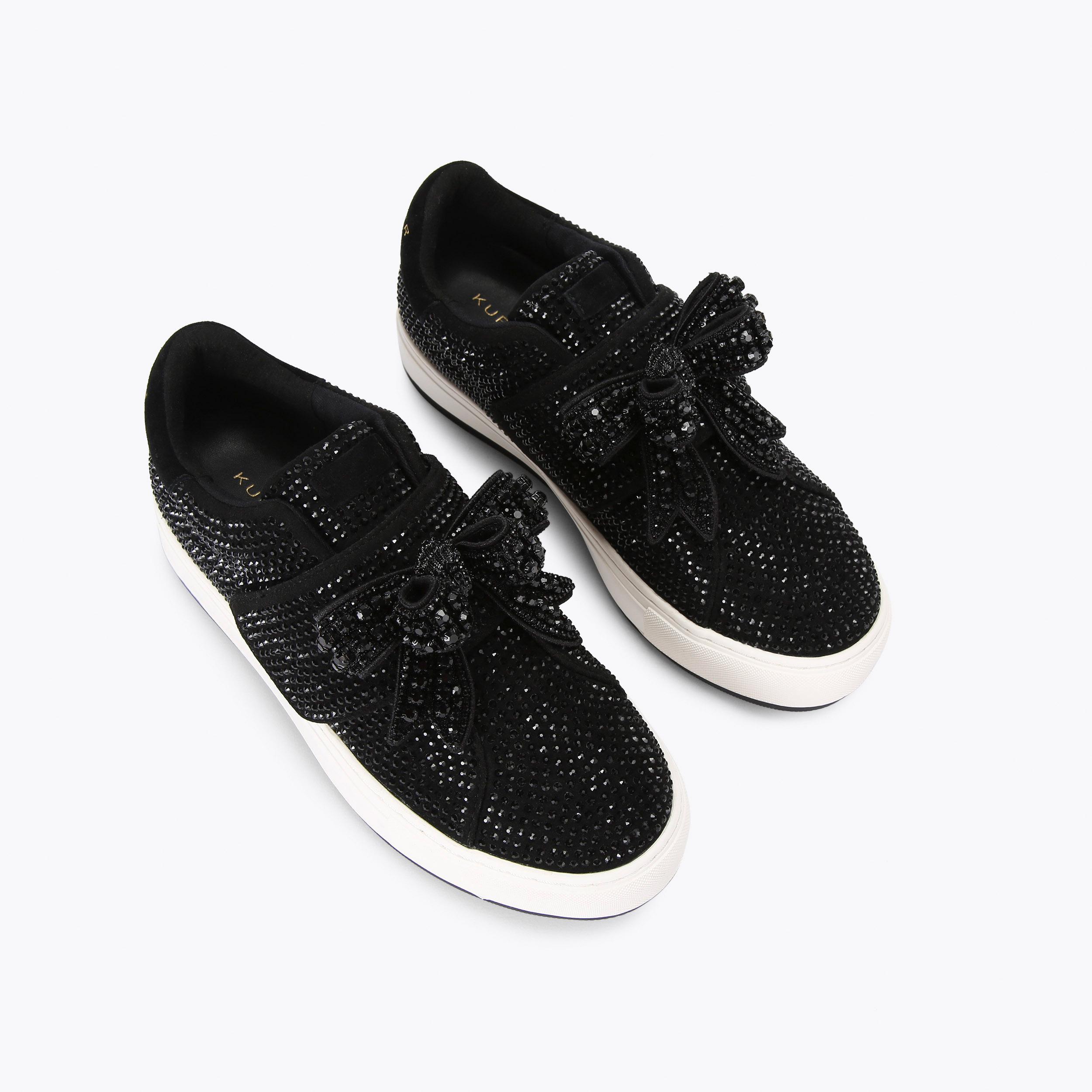 Black bow sneakers online