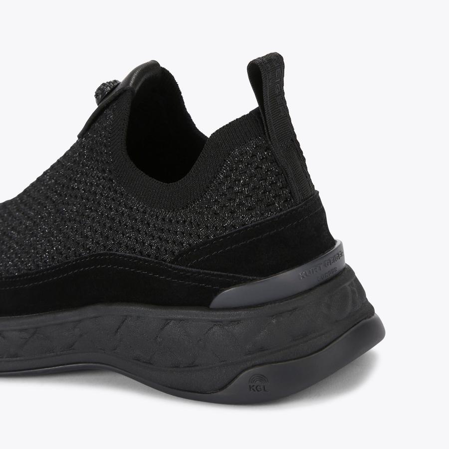 KENSINGTON KNIT SLIP ON Black Slip-On Sneaker by KURT GEIGER LONDON