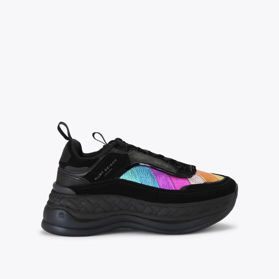 KENSINGTON PUMP SNEAKER Black Stripe Sneaker by KURT GEIGER LONDON