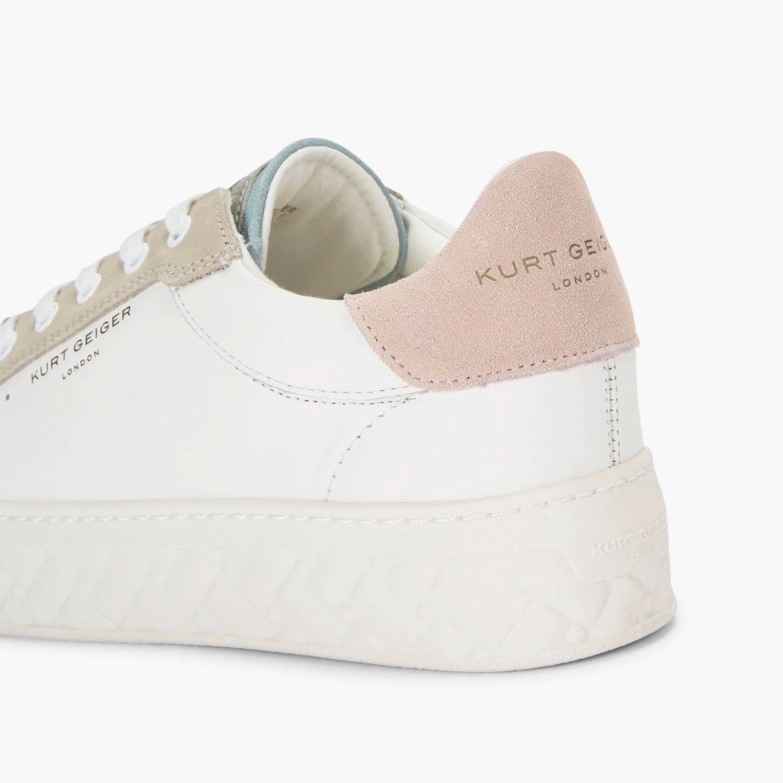 KENSINGTON CUPSOLE White Suede Leather Sneakers by KURT GEIGER LONDON
