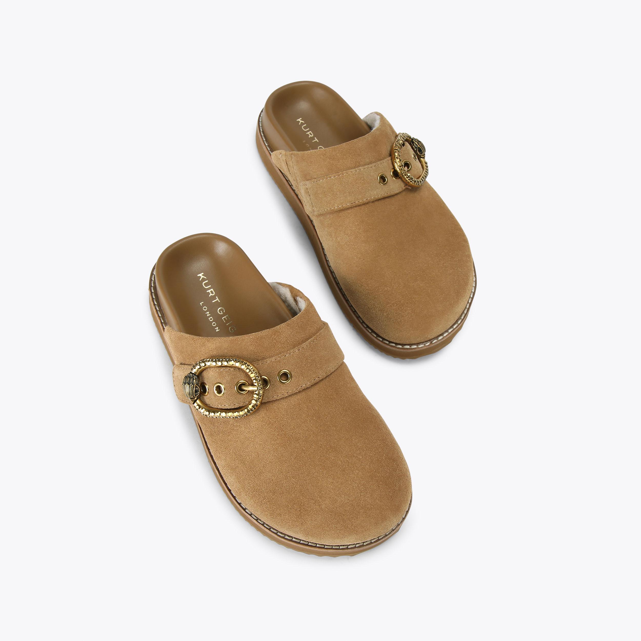 NWOB $99 Kurt Geiger London Suede Hatton Slippers / Mule MAYFAIR CLOSE BLOCK MULE Black Suede Mule Heel by KURT  main image 3
