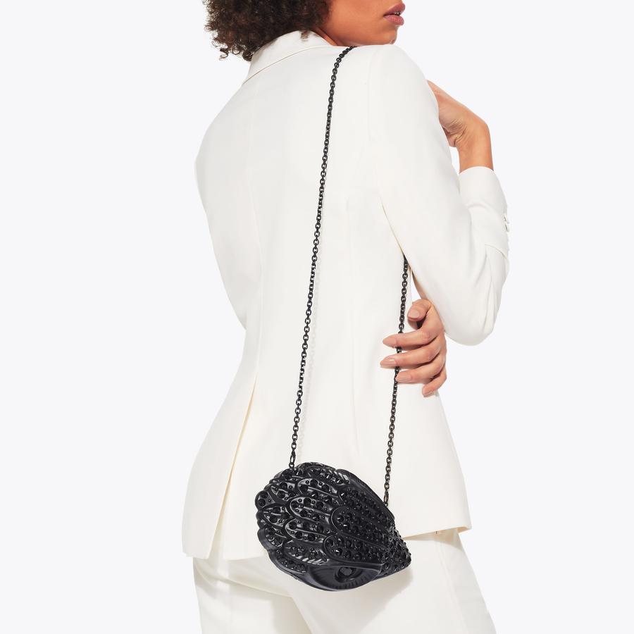 カートジェイガーロンドン キルティング イーグルヘッド ショルダーバッグ EAGLE CLUTCH Black Eagle Head Clutch by KURT GEIGER LONDON