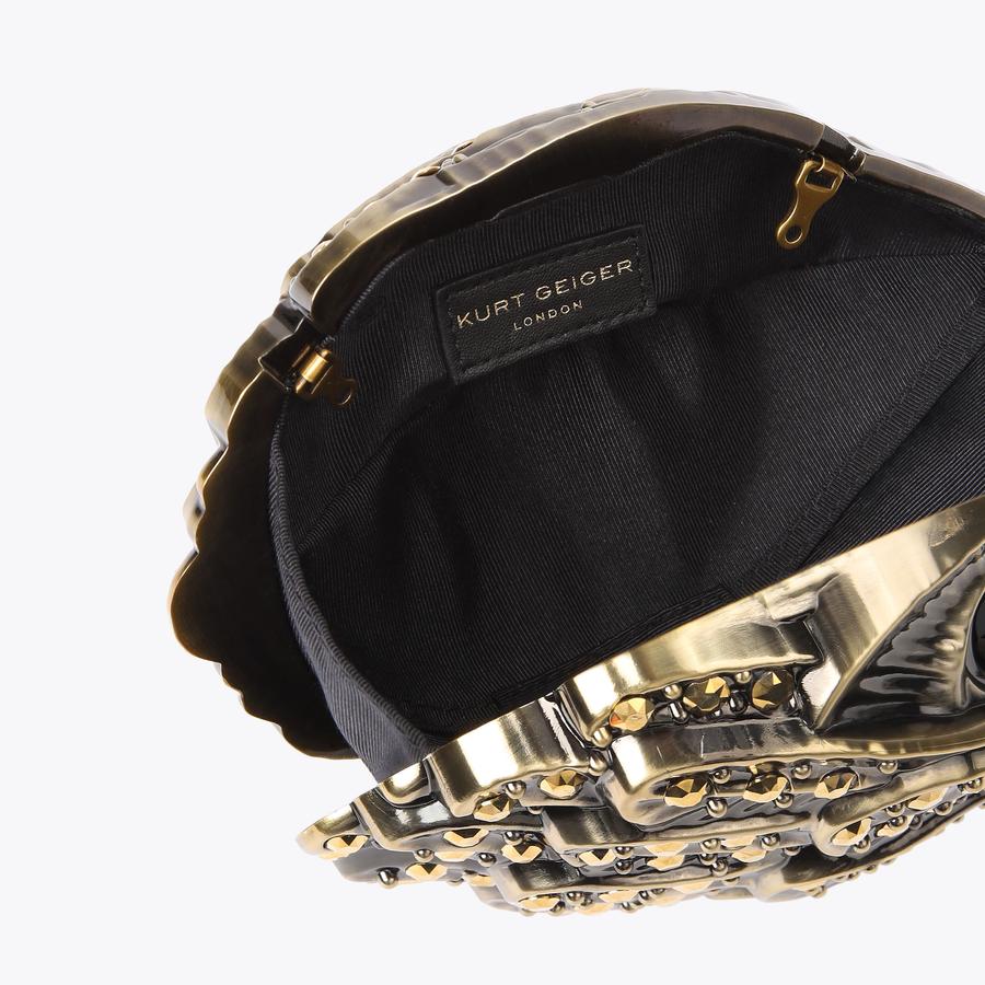 Eagle Clutch Bag Gold Head | Kurt Geiger