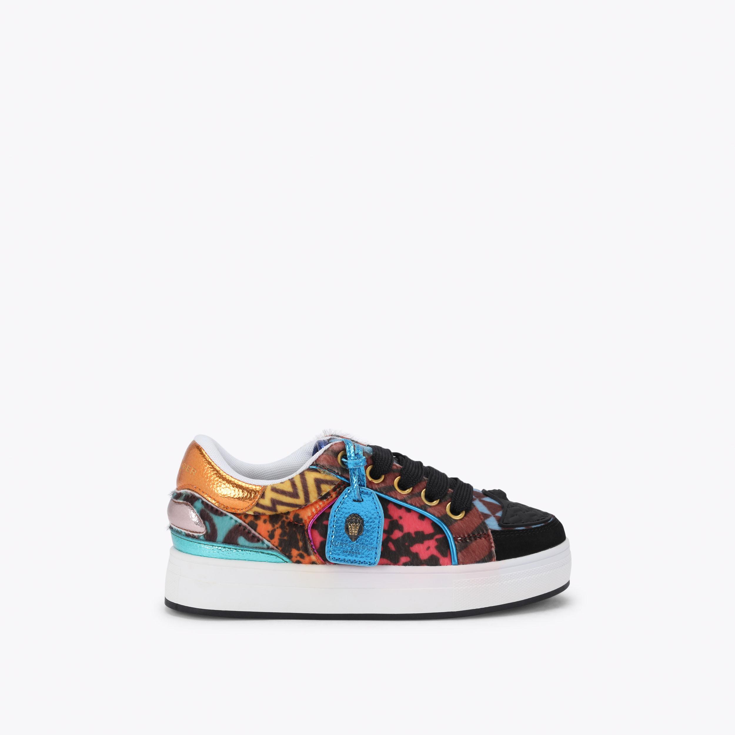 MINI SOUTHBANK TAG Black Patent Lace Up Tag Sneaker by Kurt Geiger