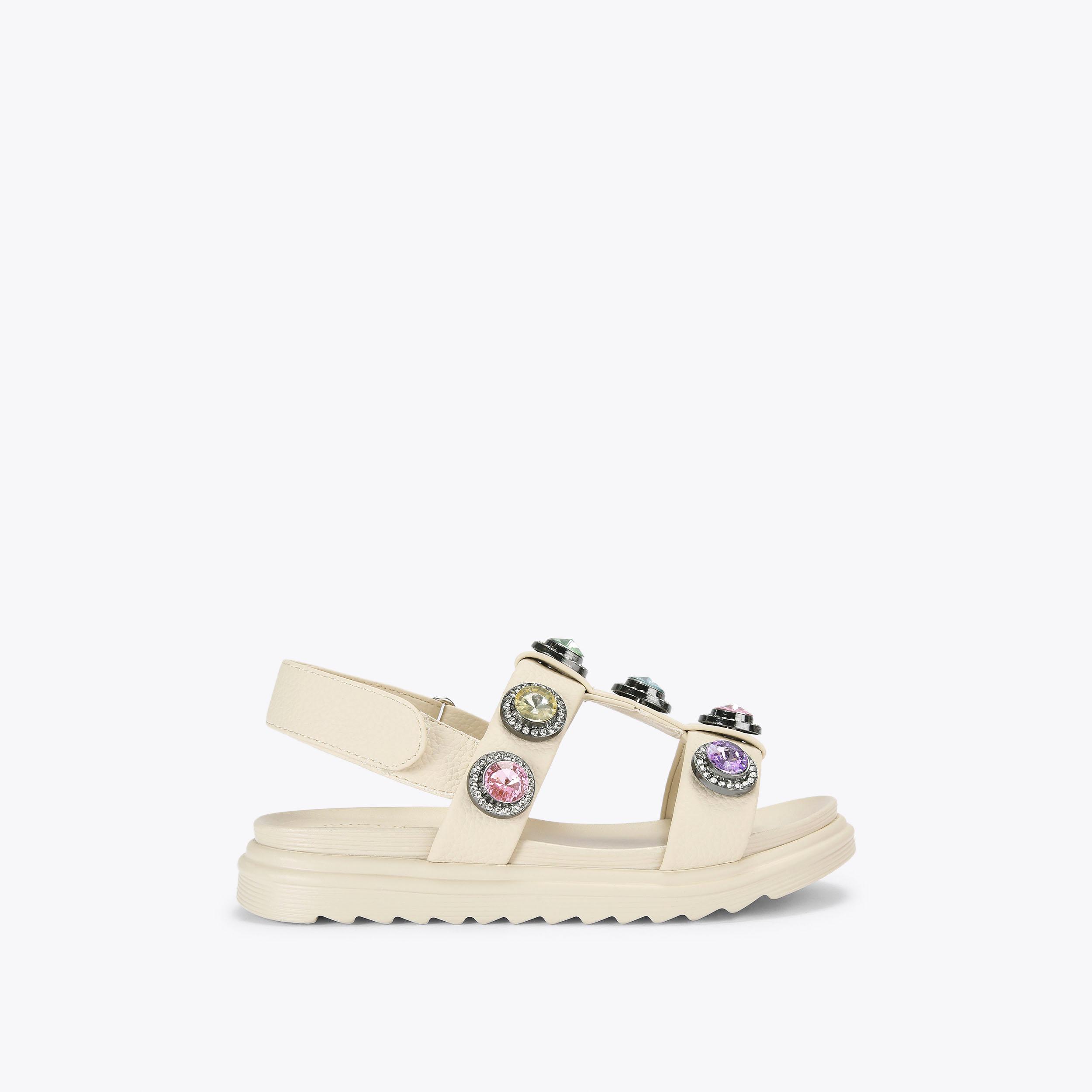 JIMMY CHOO Bing 65 Linen Patent Leather Mules with Crystal
