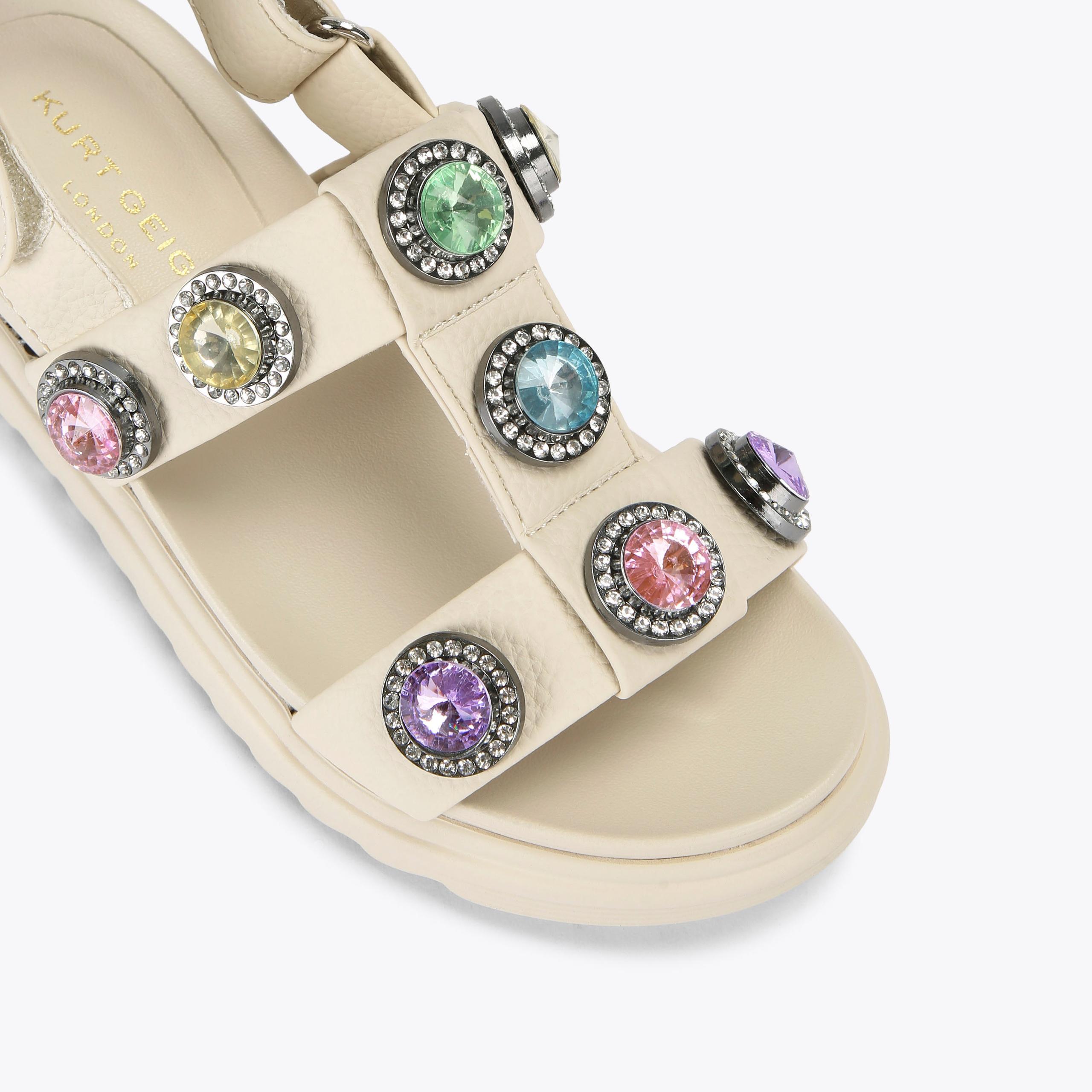 PRINCELY CRYSTALS White Crystal Slip On Shoe by KURT GEIGER