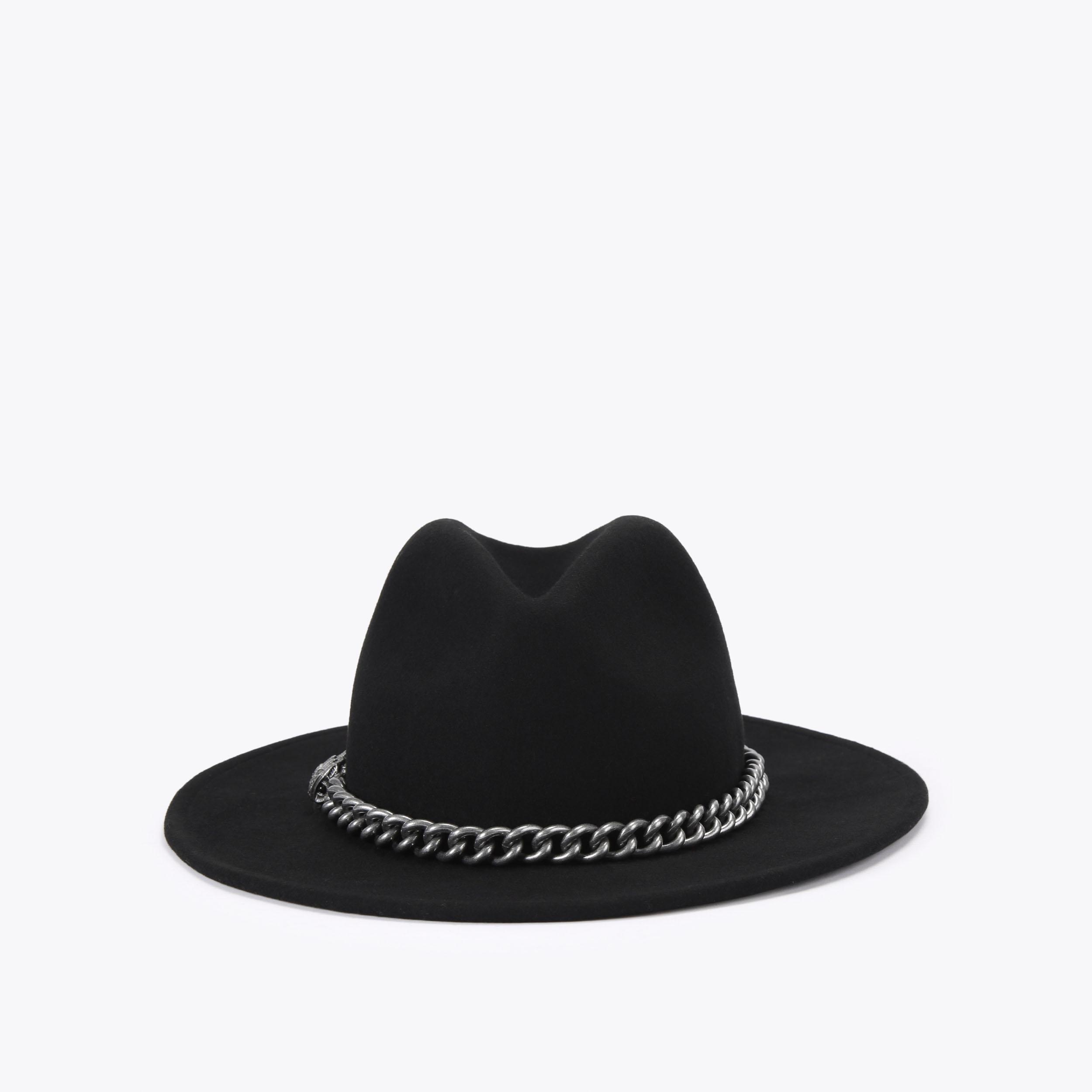Geiger Black Wool Hat CHELSEA FEDORA Black Brim Fedora Hat by KURT GEIGER LONDON main image 4