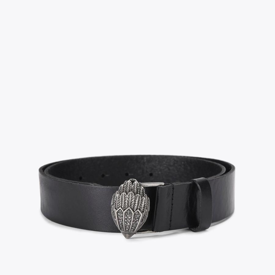 Kensington Black Leather Belt | Stylish Belts | Kurt Geiger display picture 1