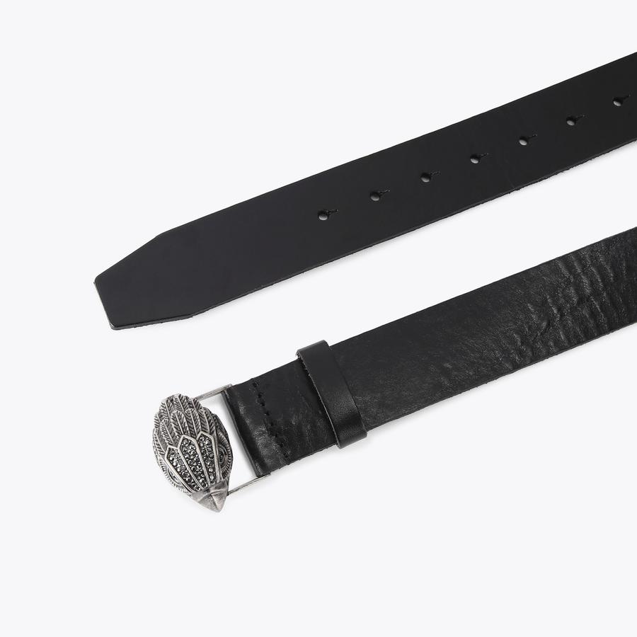 Kensington Black Leather Belt | Stylish Belts | Kurt Geiger display picture 3