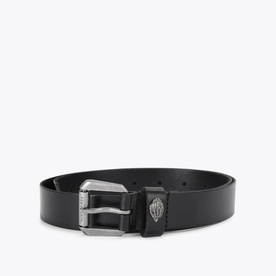 Smooth Kensington Black Leather Belt | Kurt Geiger display picture 2