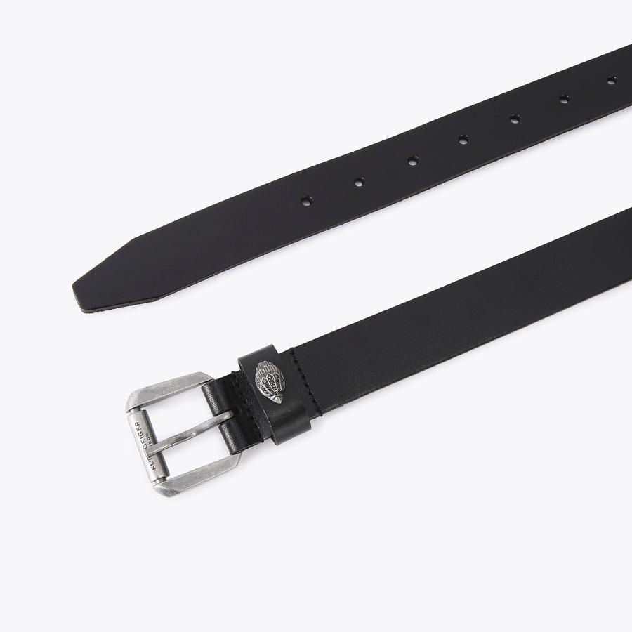 SMOOTH 30 KENSINGTON BELT Black Quilted Belt by KURT GEIGER