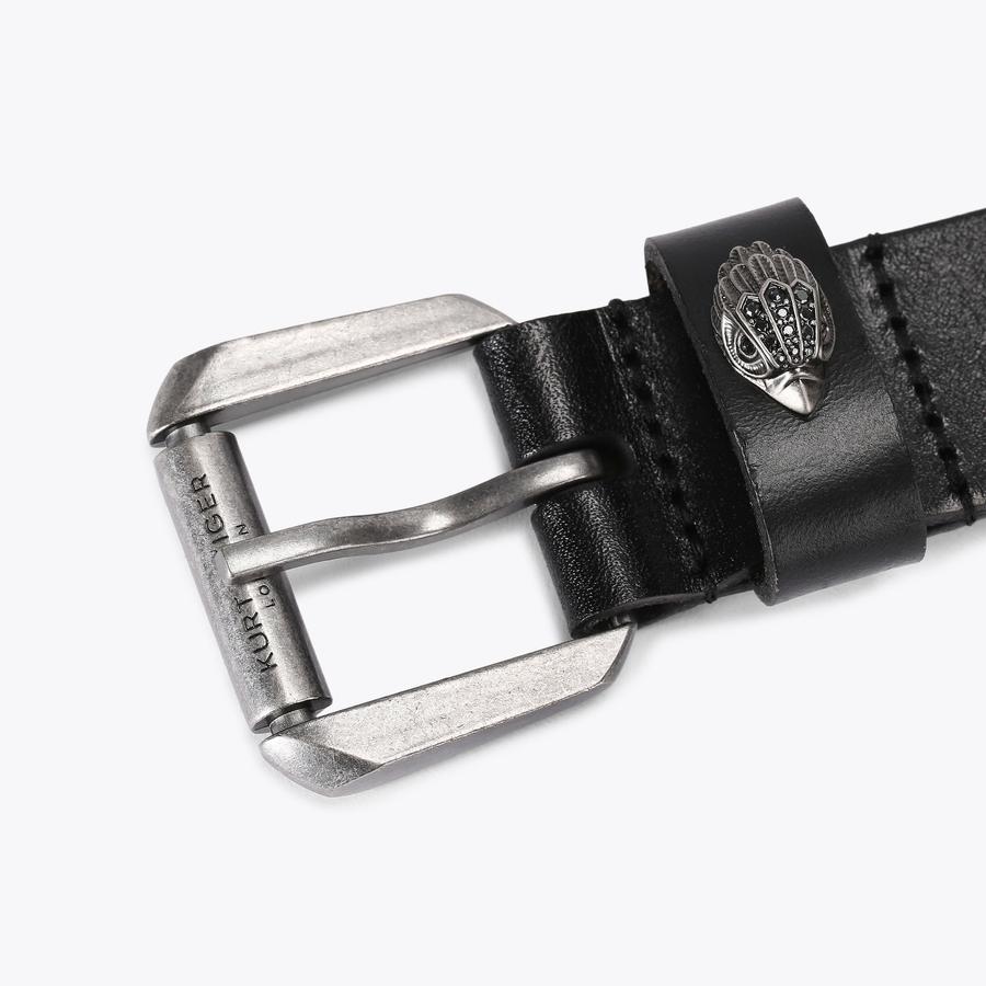 Smooth Kensington Black Leather Belt | Kurt Geiger