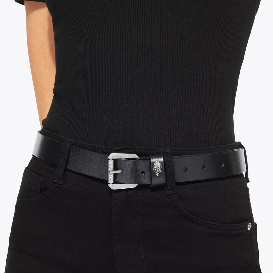 Smooth Kensington Black Leather Belt | Kurt Geiger display picture 3