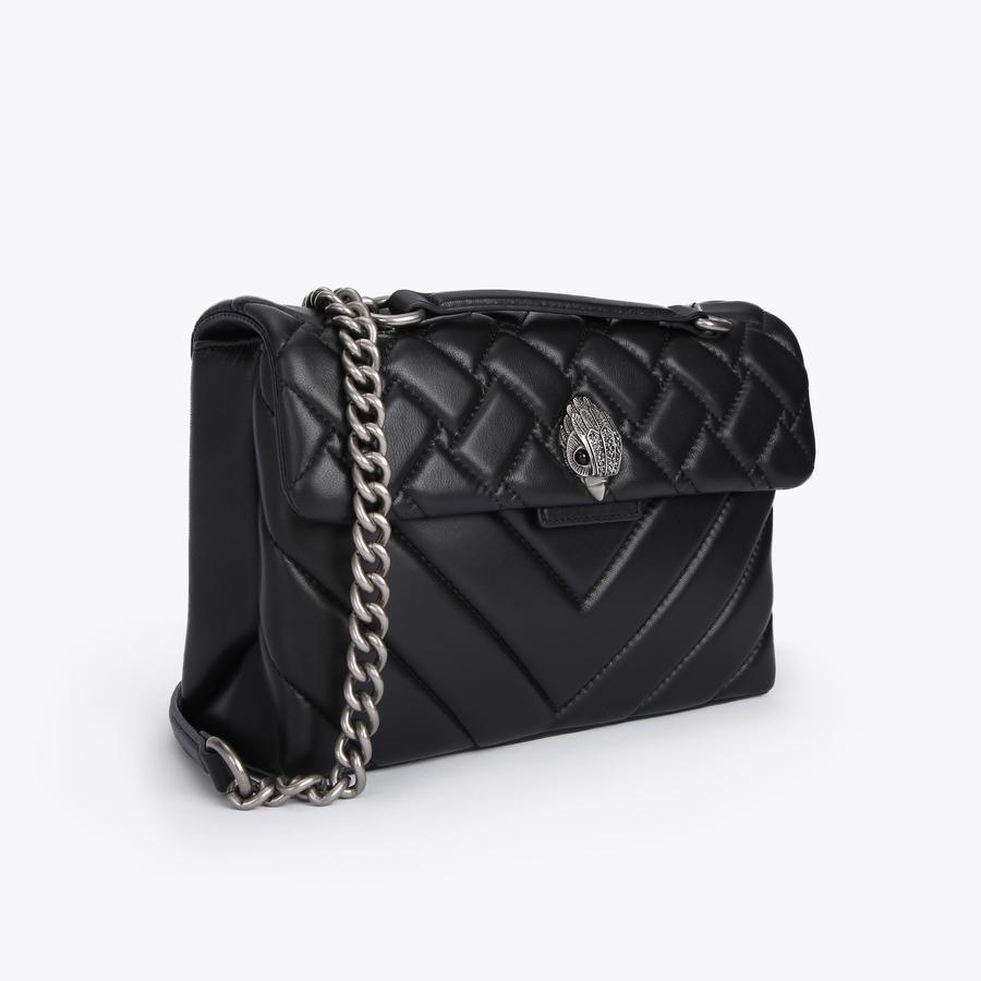 LEATHER KENSINGTON X BAG Black Quilted Leather Kensington