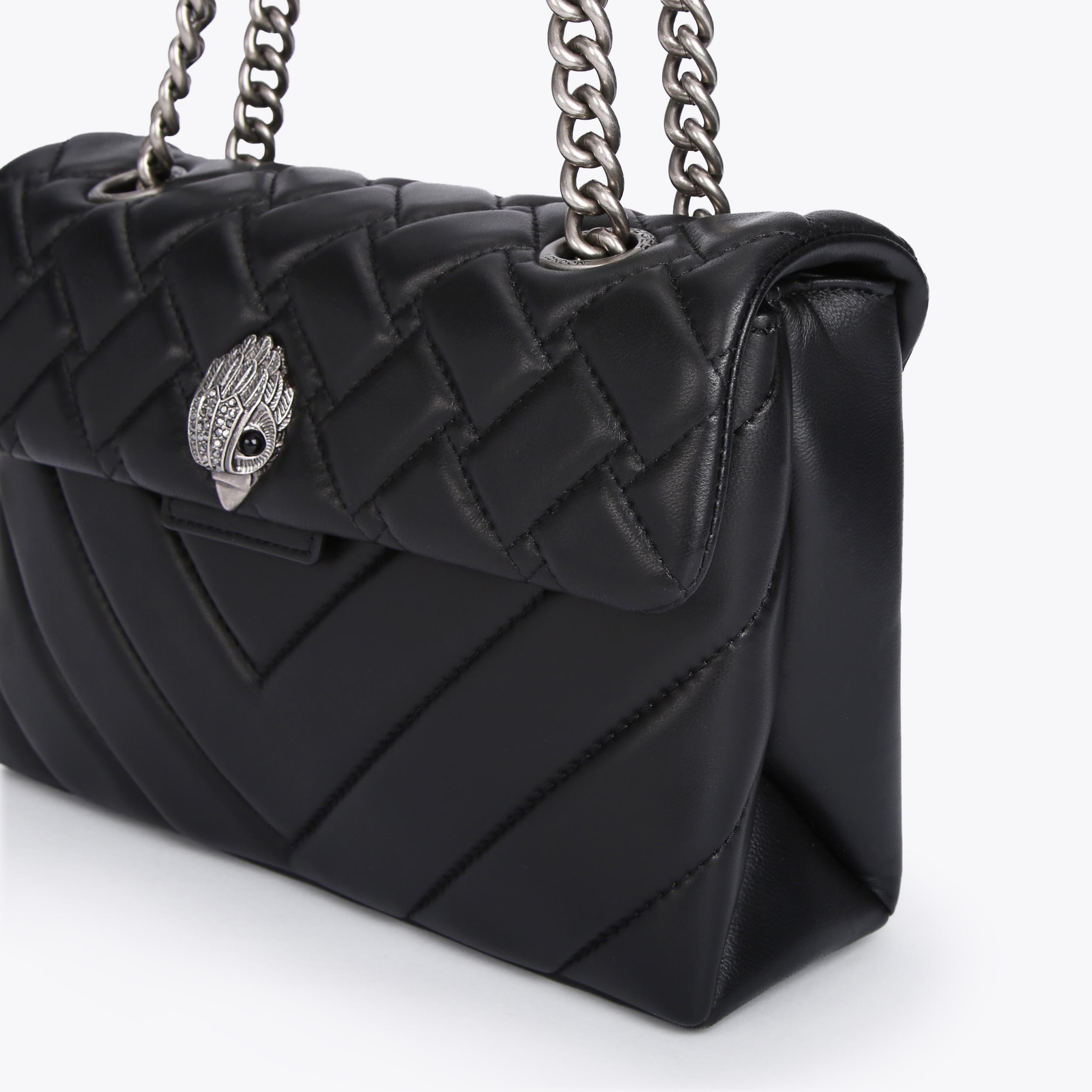 kurt geiger black leather kensington grab bag