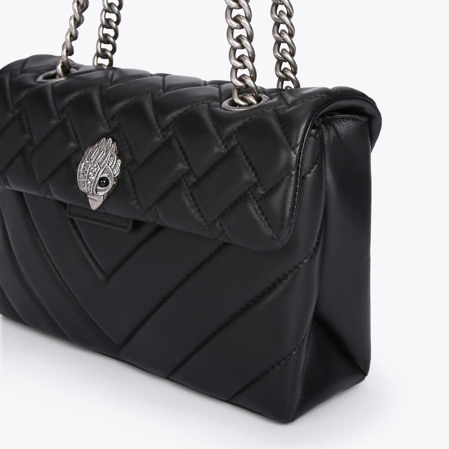LEATHER KENSINGTON X BAG Black Quilted Leather Kensington Purse by KURT GEIGER LONDON