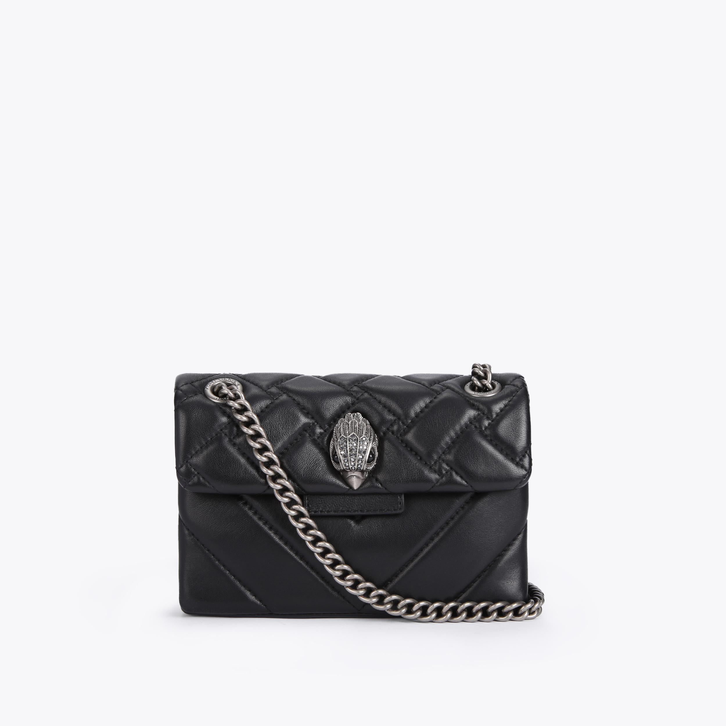MINI KENSINGTON X BAG all BLACK Quilted Leather Mini Bag by KURT GEIGER ...