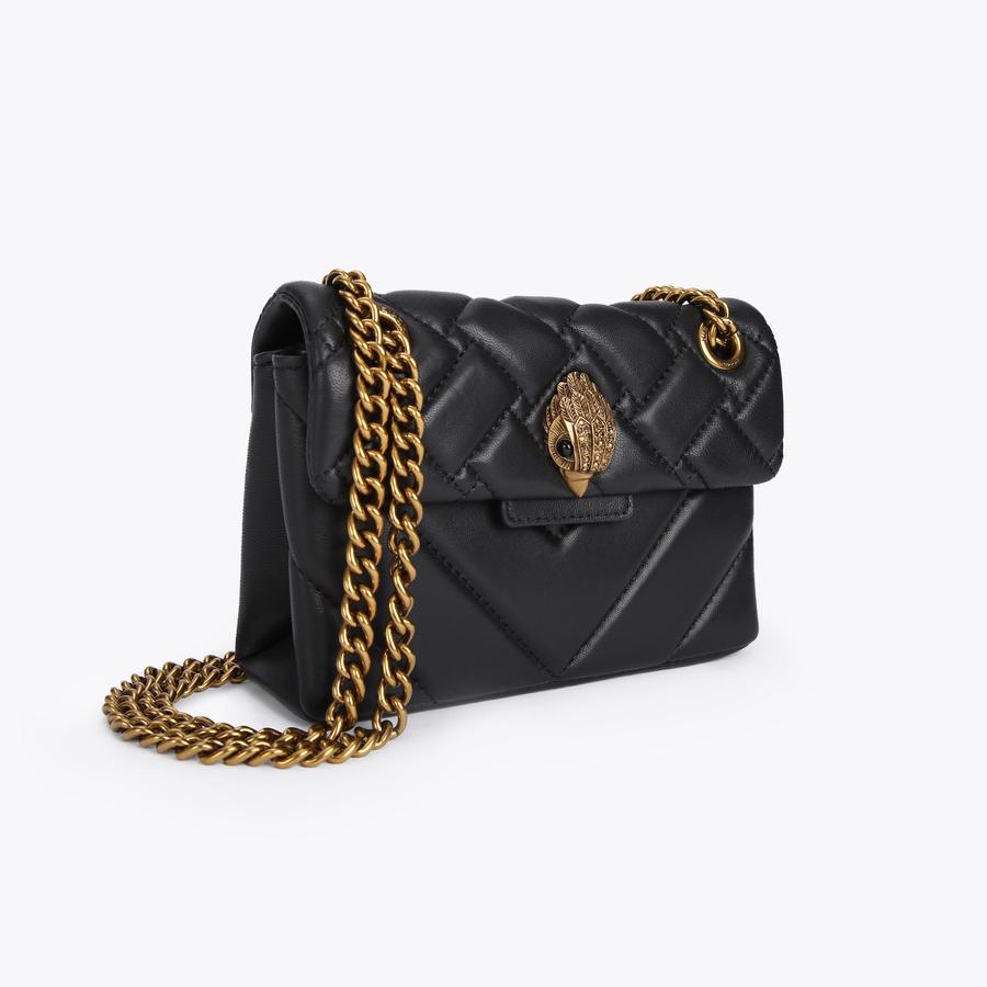 Mini Kensington X Black Quilted Leather Mini Purse | Kurt Geiger