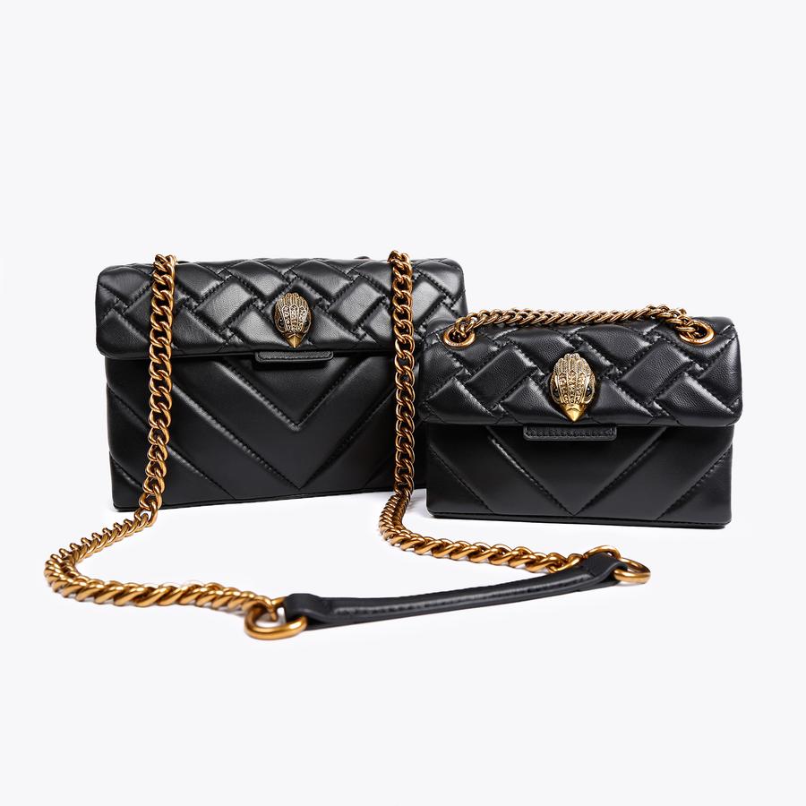 Mini Kensington X Black Quilted Leather Mini Purse | Kurt Geiger