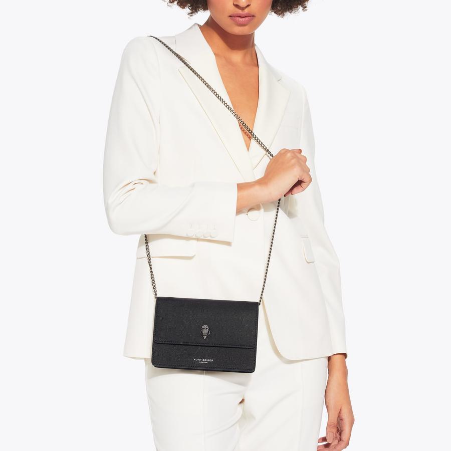 EXTRA MINI SHOREDITCH Black Textured Cross Body Purse by KURT