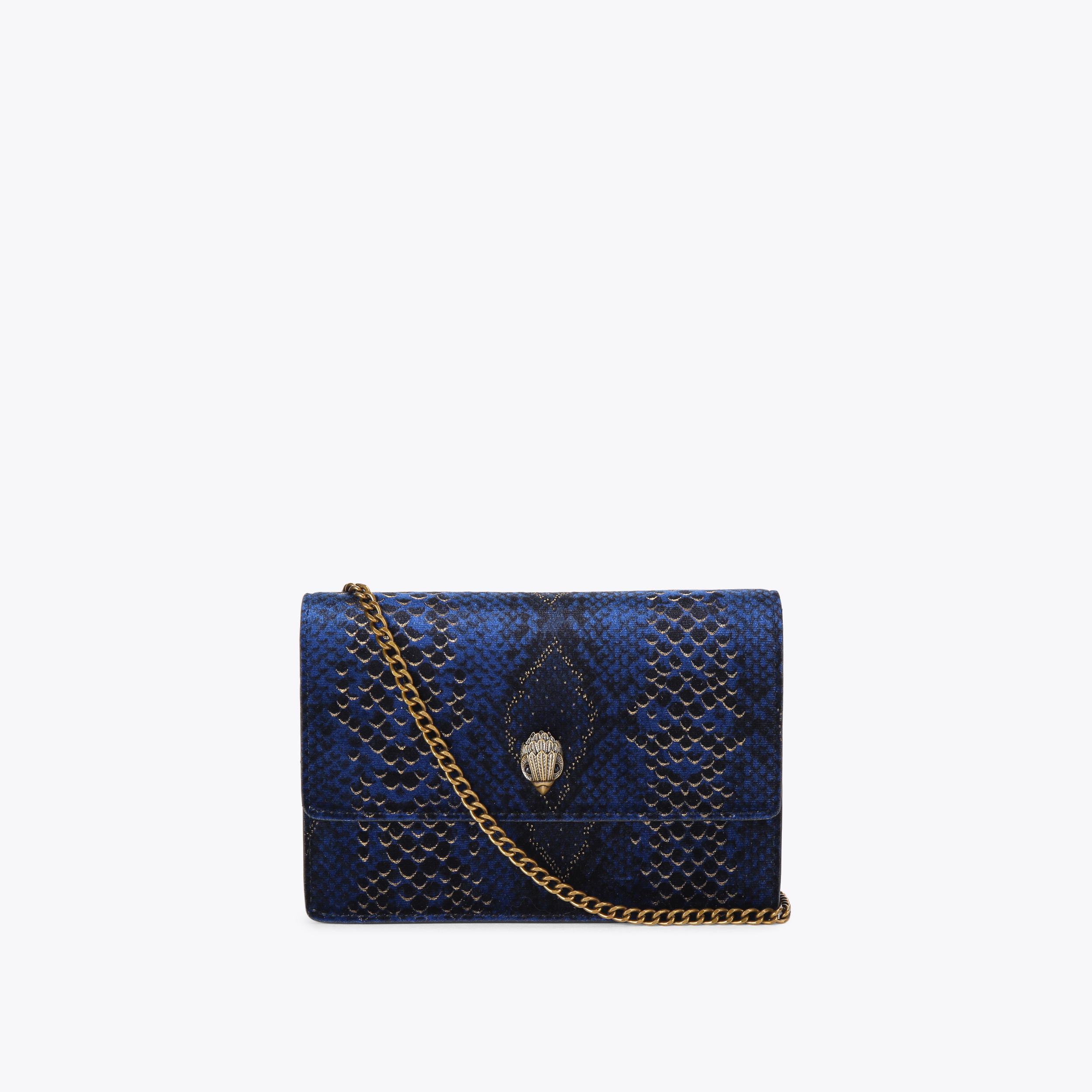 Kurt Geiger London Extra Mini Shoreditch velvet clutch bag - Blue